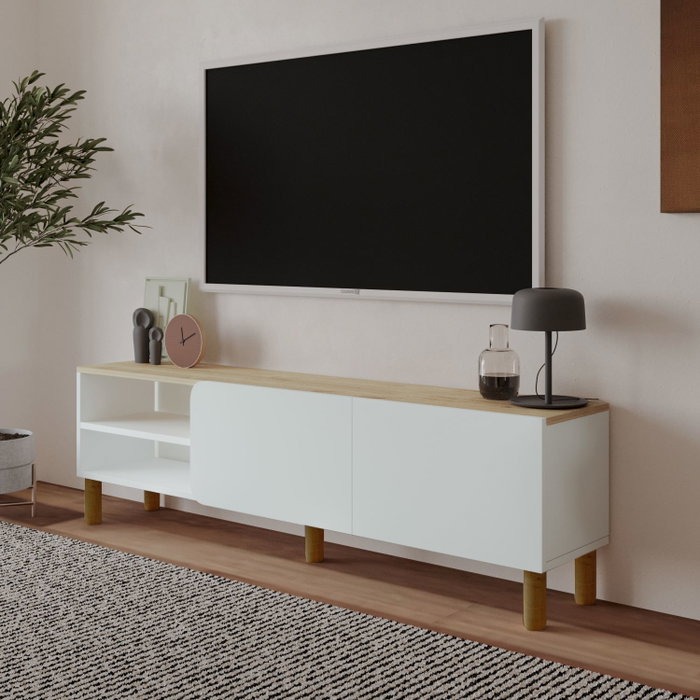 Hanah Home Soporte para TV River Blanco y Roble Zafiro Hanah Home Soporte para TV River Blanco y Roble Zafiro